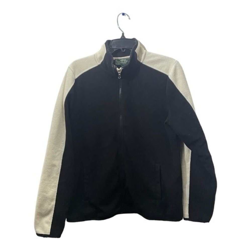 Lauren Active Ralph Lauren Womens Fleece Full Zip Color Block Jacket Sweater Siz